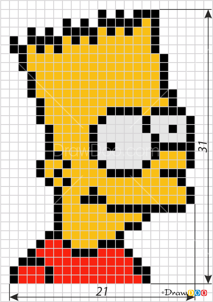 How to Draw Bart Simpson, Pixel Cartoons